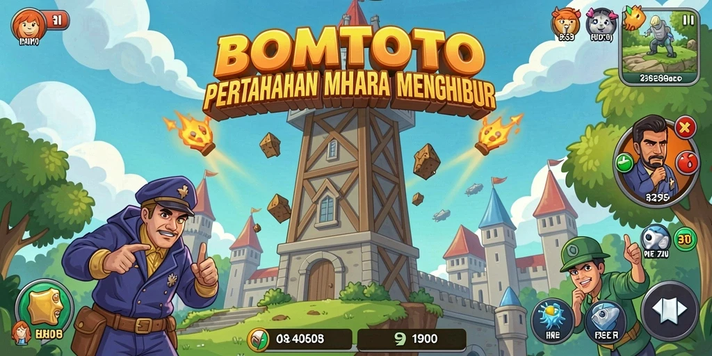 Tangkapan layar menampilkan pertarungan menara dalam BOMTOTO.