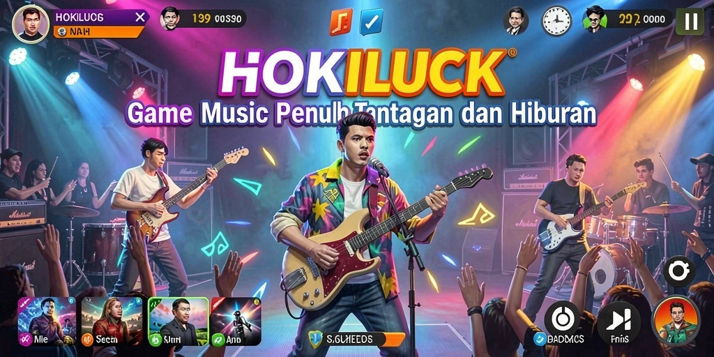 Screenshot HOKILUCK menampilkan gameplay menarik dengan alat musik virtual.