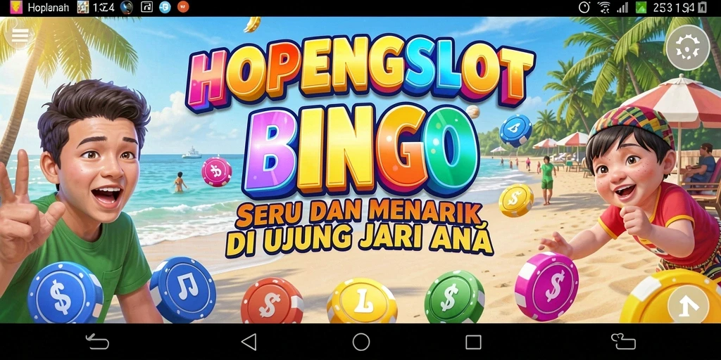 Tampilan gameplay seru HOPENGSLOT dengan suasana Bingo yang menggembirakan.