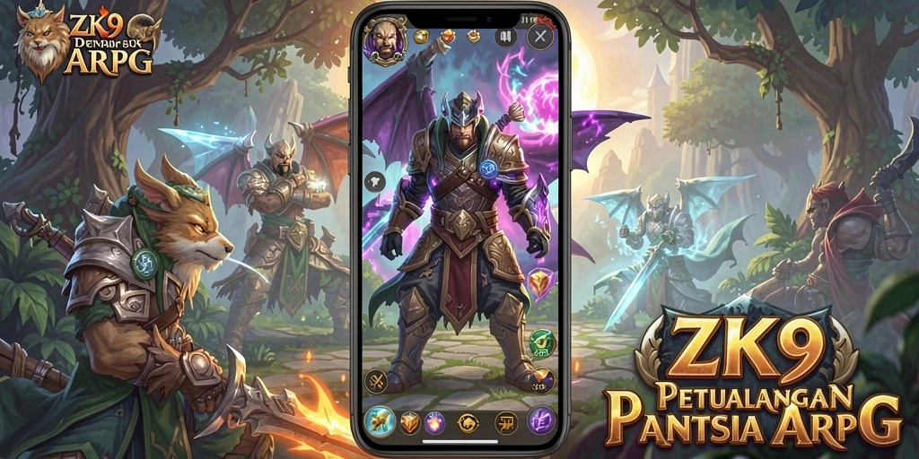 Gameplay ZK9 menampilkan pertarungan seru di dunia fantasi yang menakjubkan.